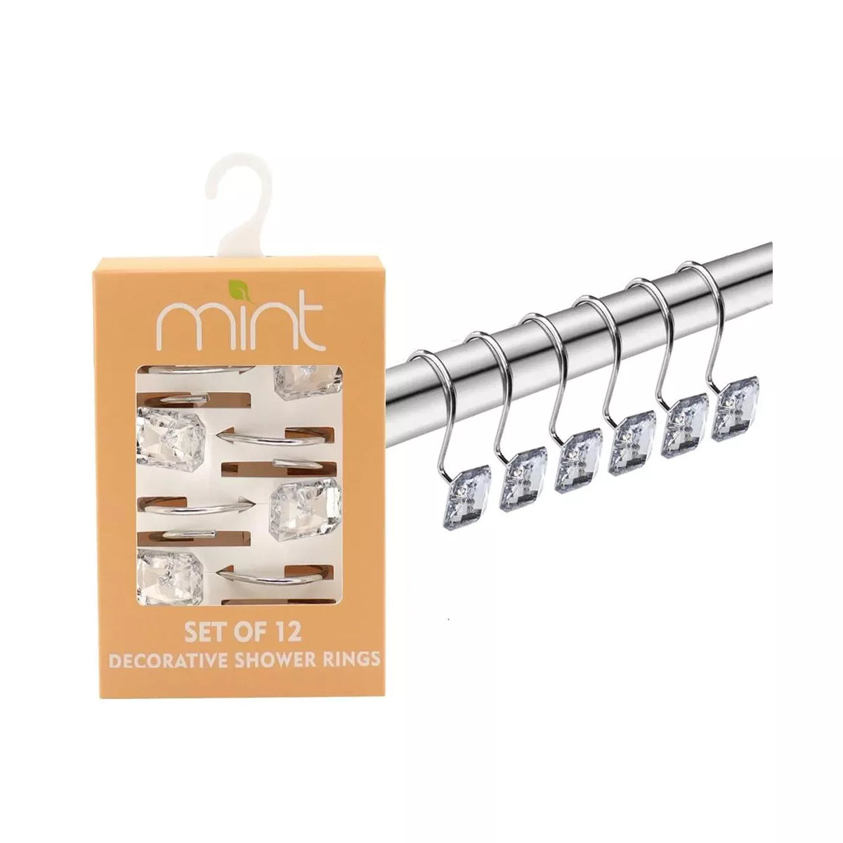 Shower Curtain Hook Rings Set (12 Count)