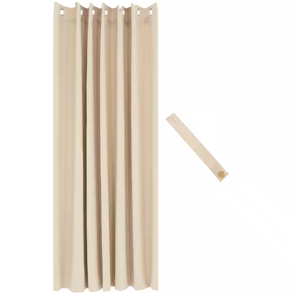 Beige Indoor/Outdoor Blackout Curtain Panel with Grommet Top - 100 x 84 inches (2.54 x 2.13 meters)