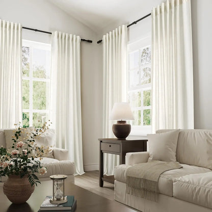 Custom 350cm Height Sheer Curtain in Solid Color, 270cm Length for Living Room Windows