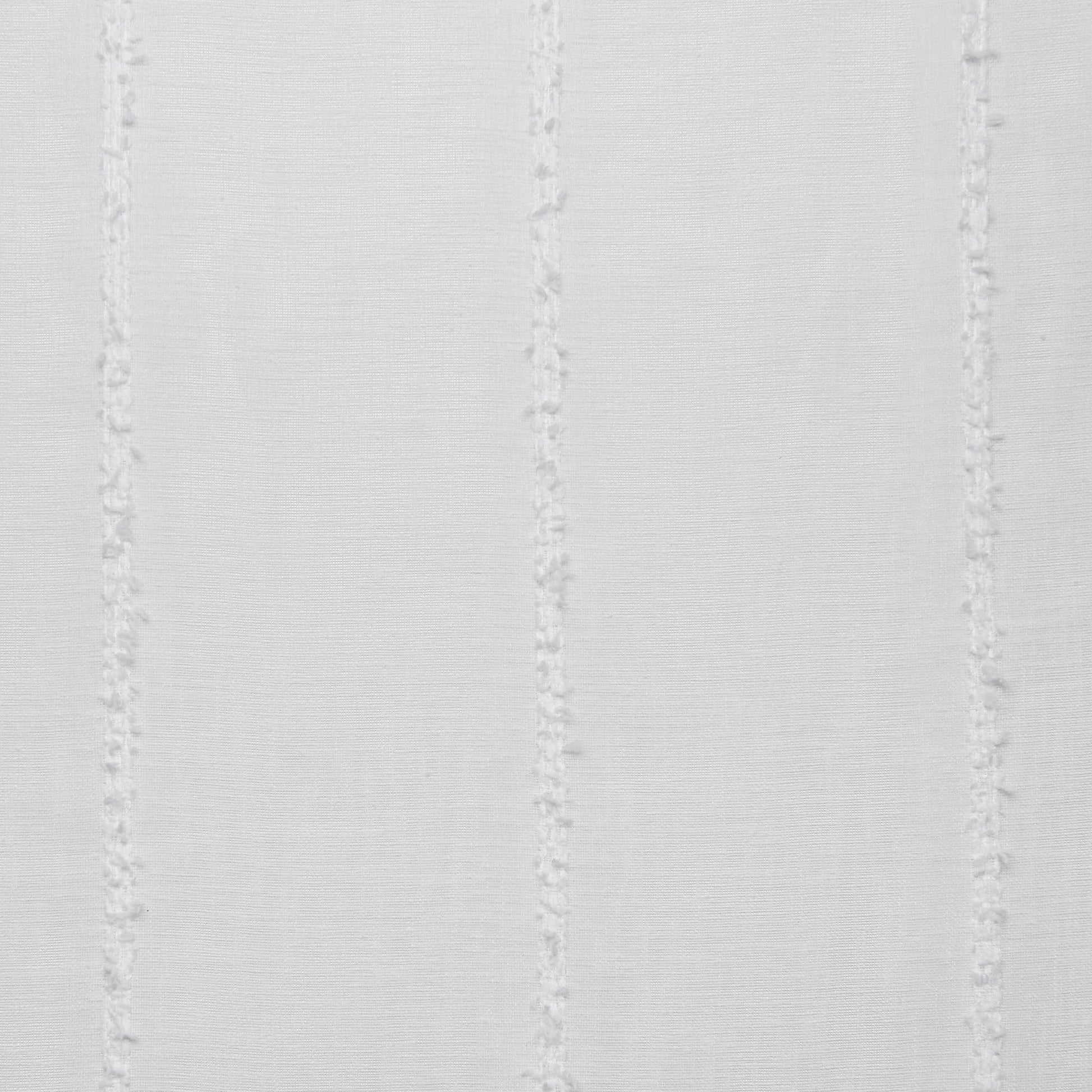 Curtains Santos Embellished Stripe Sheer Linen Rod Pocket Curtain Panel Pair, 54X96, Winter White