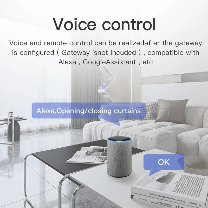 Smart Curtain Robot Motor with WiFi/BL Technology - Automatic Electric Curtain Opener for Roman Rod Rail with Remote Control