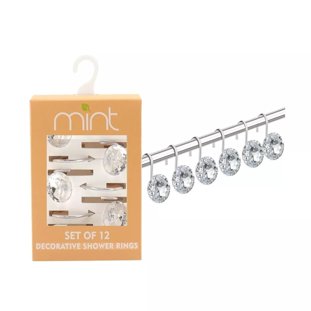 Shower Curtain Hook Rings Set (12 Count)