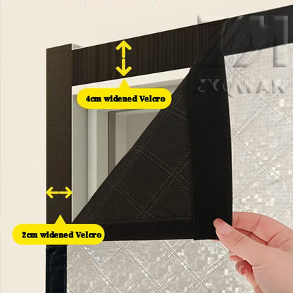 Winter Warm Cotton Door Curtain, Partition Curtain, Thickened Windproof Curtain,No Punching Magnetic Door Curtain,Light Blocking