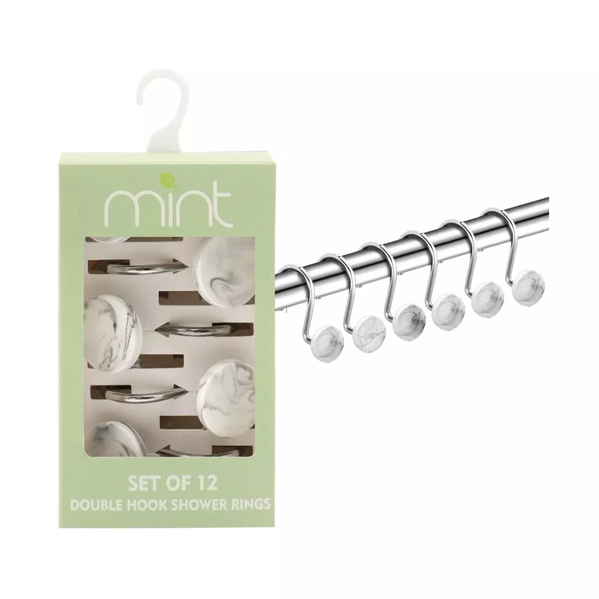 Shower Curtain Hook Rings Set (12 Count)