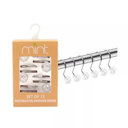 Shower Curtain Hook Rings Set (12 Count)