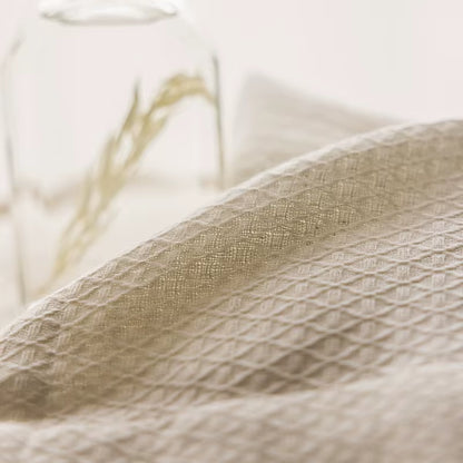 Bohemian Beige Cotton Linen Curtains for Living Room and Bedroom - Custom Southeast Asian Retro Tatami Tulle Design