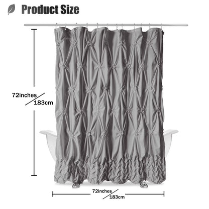 Chic Grey Fabric Farmhouse Shower Curtain for Bathroom Decor, 72" x 72