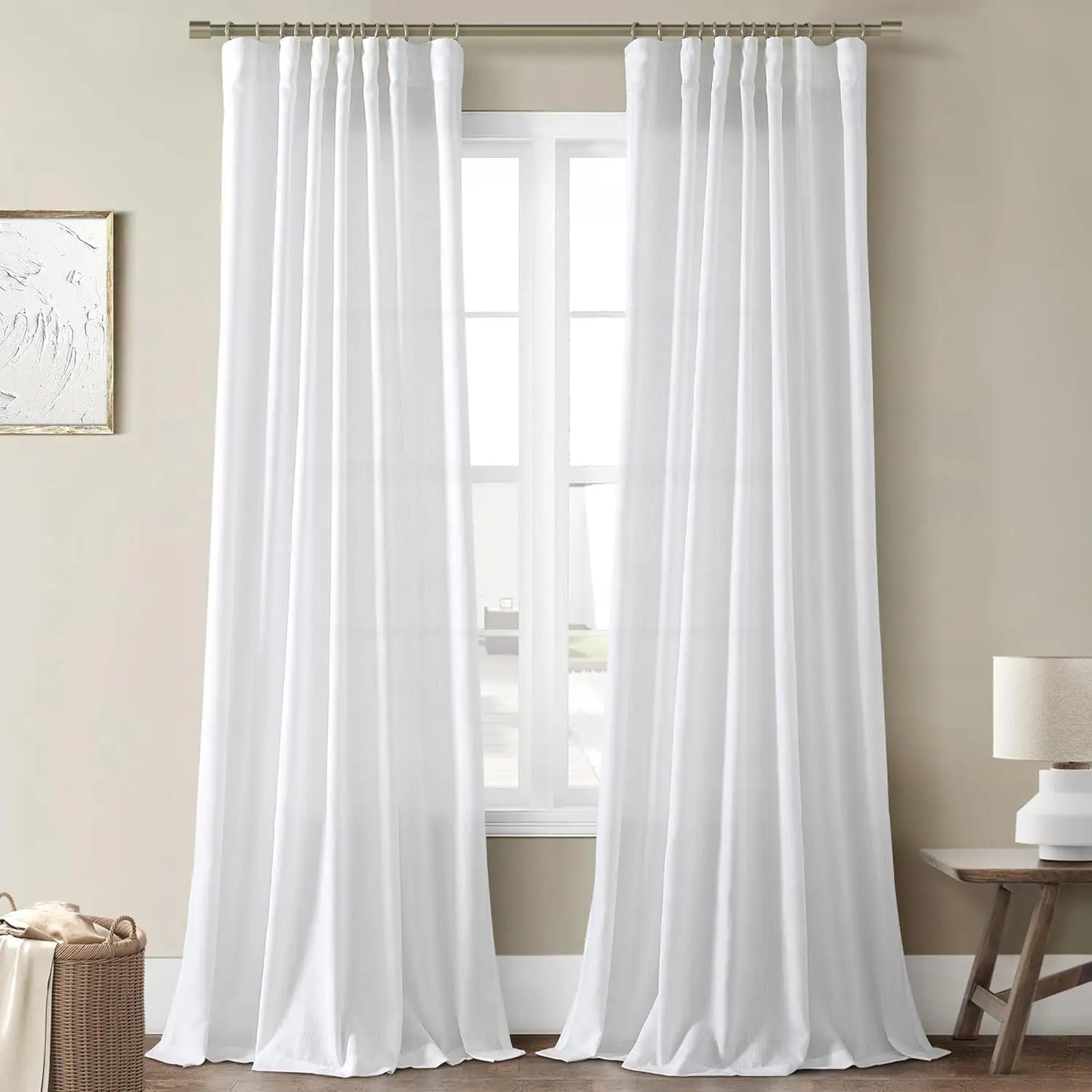 Custom 350cm Height Sheer Curtain in Solid Color, 270cm Length for Living Room Windows
