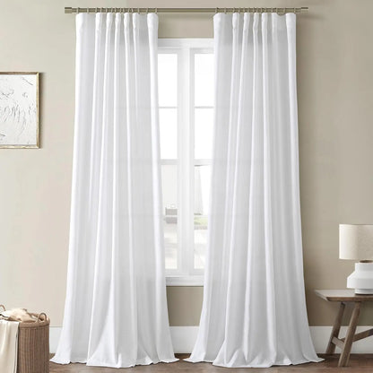 Custom 350cm Height Sheer Curtain in Solid Color, 270cm Length for Living Room Windows