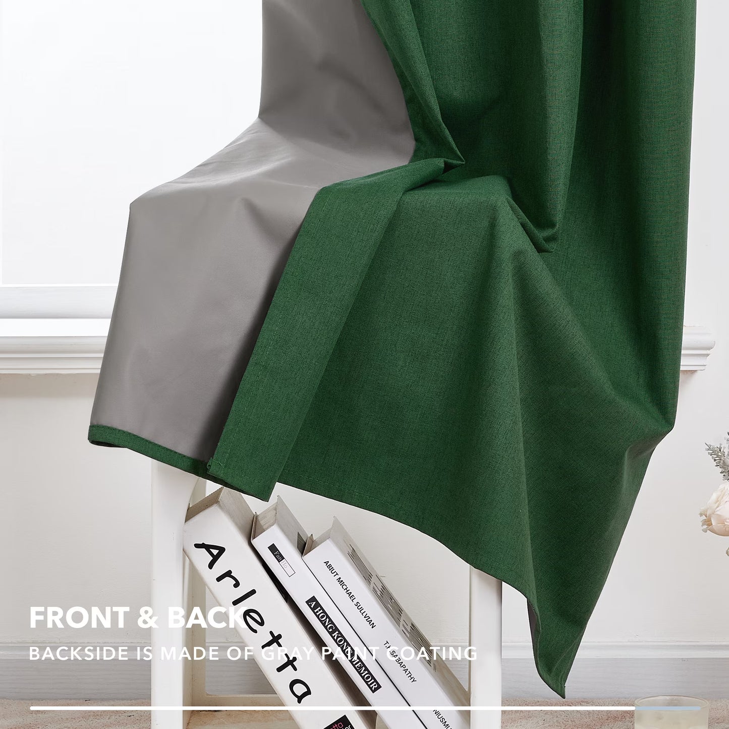 Thermal Insulated 100% Blackout Grommet Curtains, 63-Inch Length, Dark Forest, Set of 2 Panels (42W x 63L inches) for Bedroom Use