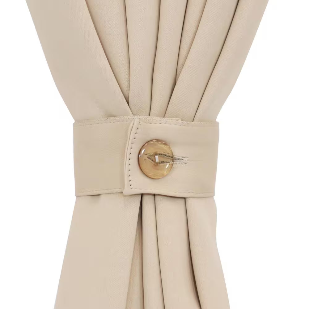 Beige Indoor/Outdoor Blackout Curtain Panel with Grommet Top - 100 x 84 inches (2.54 x 2.13 meters)