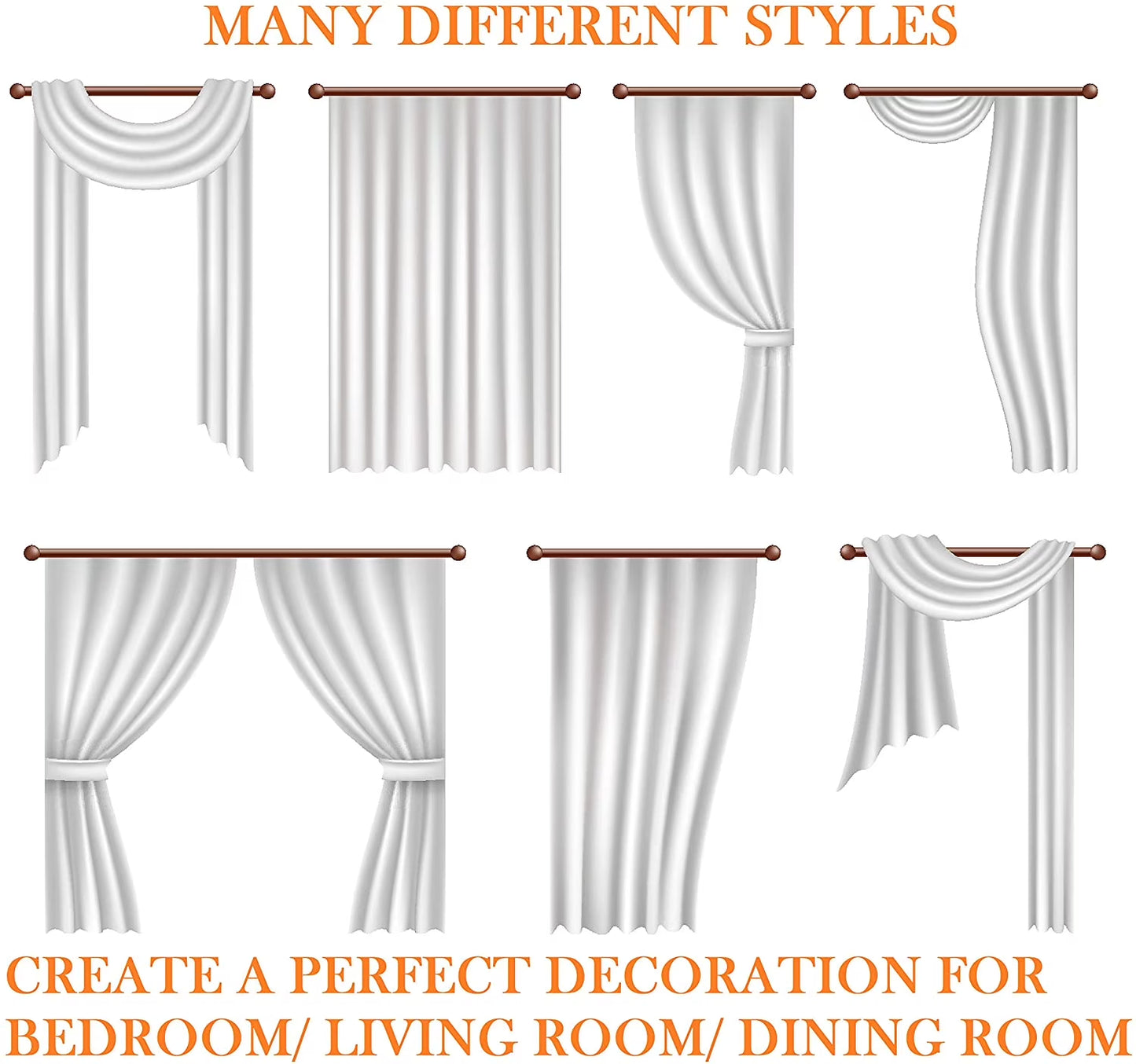 Luxury Sheer Curtain Panels with Rod Pocket for Kitchen, Bedroom, and Living Room - Set of 2 (40 x 84 Inches)