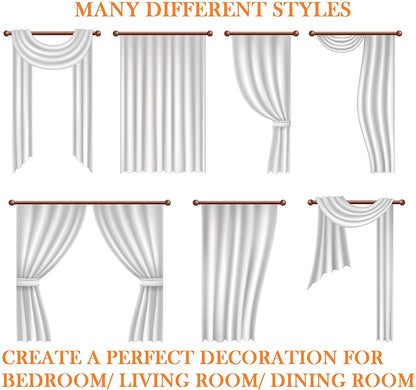 Luxury Sheer Curtain Panels with Rod Pocket for Kitchen, Bedroom, and Living Room - Set of 2 (40 x 84 Inches)