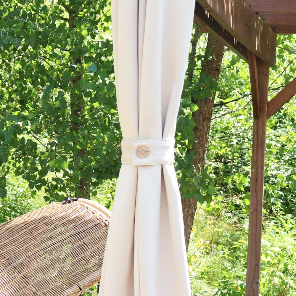 Beige Indoor/Outdoor Blackout Curtain Panel with Grommet Top - 100 x 84 inches (2.54 x 2.13 meters)