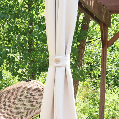 Beige Indoor/Outdoor Blackout Curtain Panel with Grommet Top - 100 x 84 inches (2.54 x 2.13 meters)