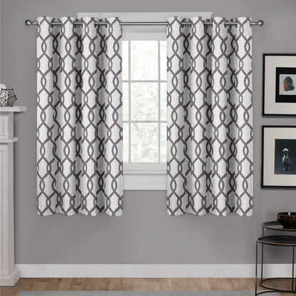 Kochi Light Filtering Linen Blend Grommet Top Curtain Panel Set, 54" x 63", Black Pearl