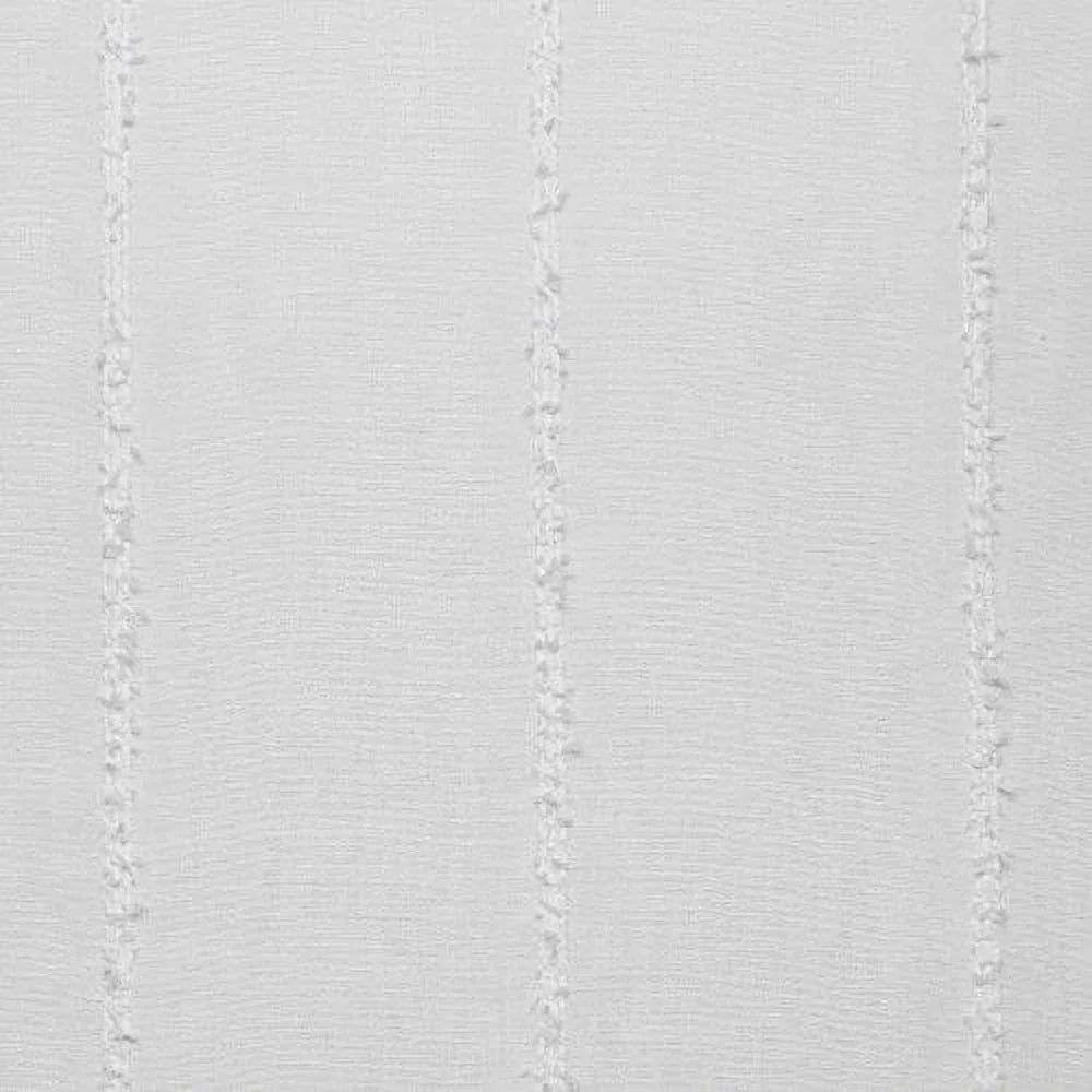 Curtains Santos Embellished Stripe Sheer Linen Rod Pocket Curtain Panel Pair, 54X96, Winter White