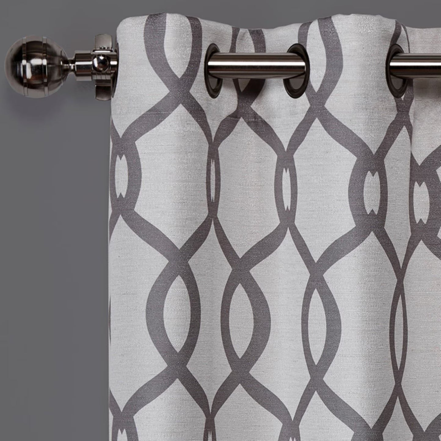 Kochi Light Filtering Linen Blend Grommet Top Curtain Panel Set, 54" x 63", Black Pearl