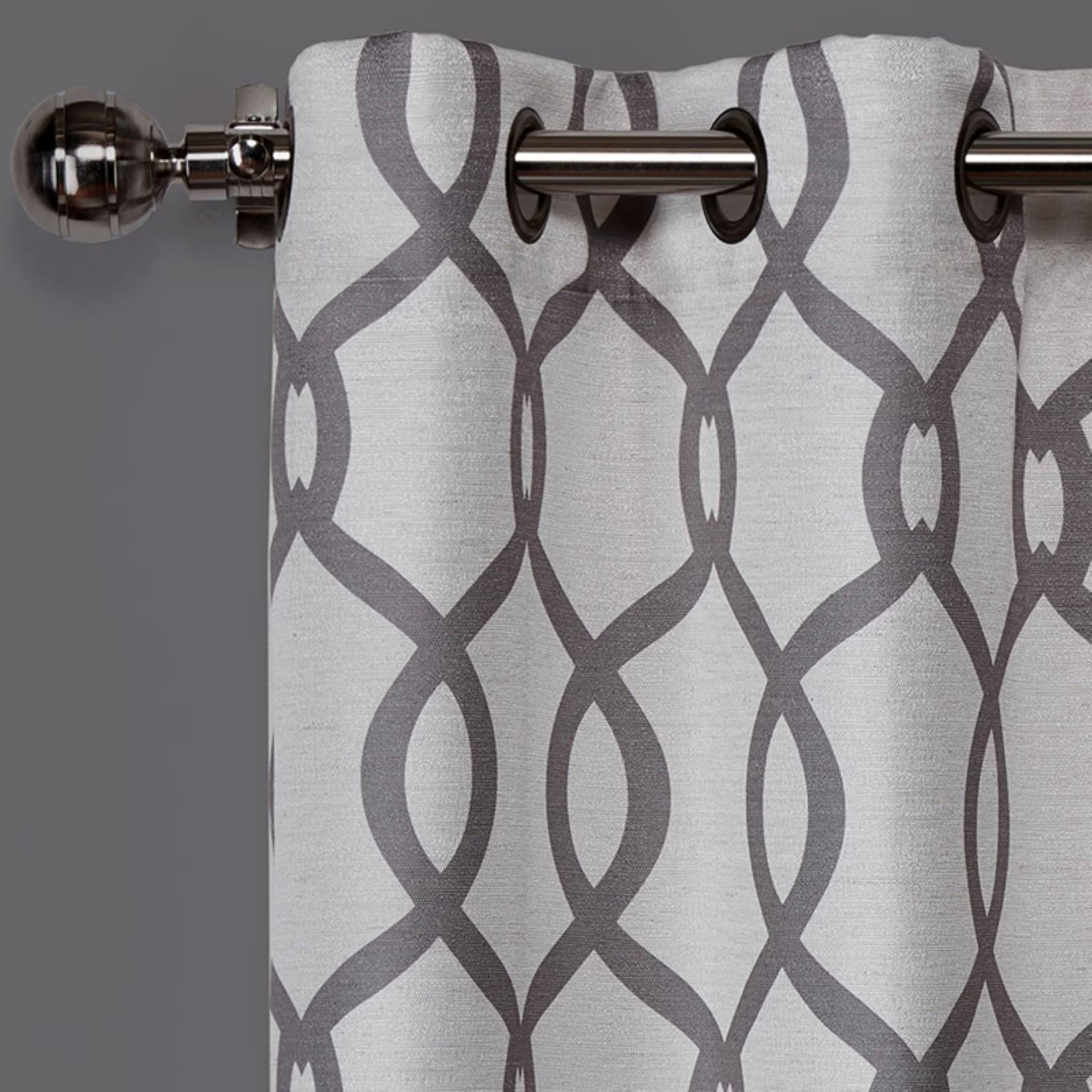 Kochi Light Filtering Linen Blend Grommet Top Curtain Panel Set, 54" x 63", Black Pearl