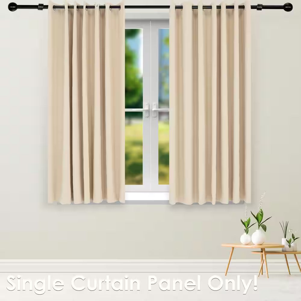 Beige Indoor/Outdoor Blackout Curtain Panel with Grommet Top - 100 x 84 inches (2.54 x 2.13 meters)